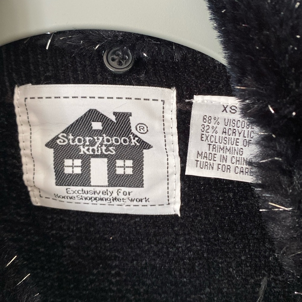 Storybook Knit Halloween Cardigan Sweater With Crystal Spider Buttons - Picture 8 of 9